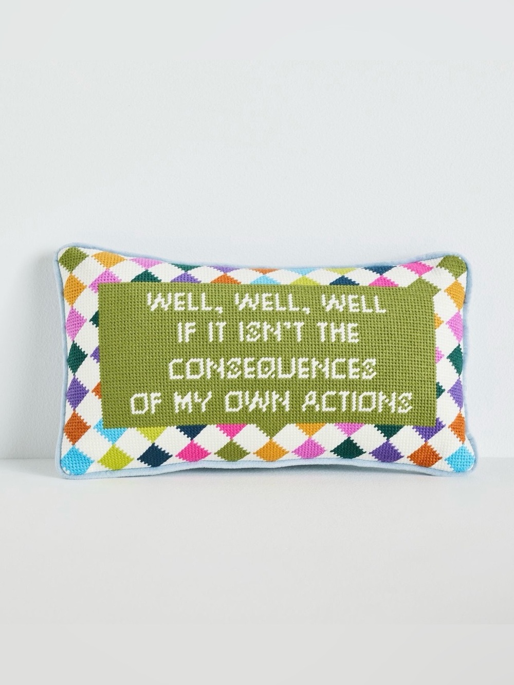 Anthropologie Furbish Studio Petite Needlepoint Pillow, Consequences